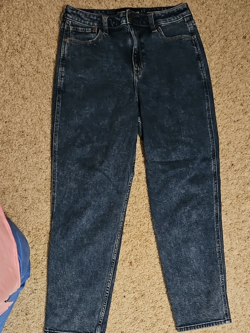 Hollister Women's Skinny Dark Blue Washed Jeans